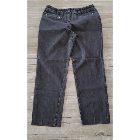 Larry Levine Women's Black Denim Pants Size 10 - Picture 3 of 8